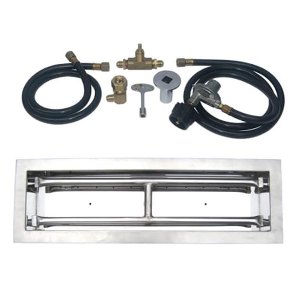 Tretco Tretco OB4SS-BK1-18-LP 18 in. Stainless Steel Drop-In Rectangular Burner Kit; Liquid Propane - OB4SS-BK1-18-LP