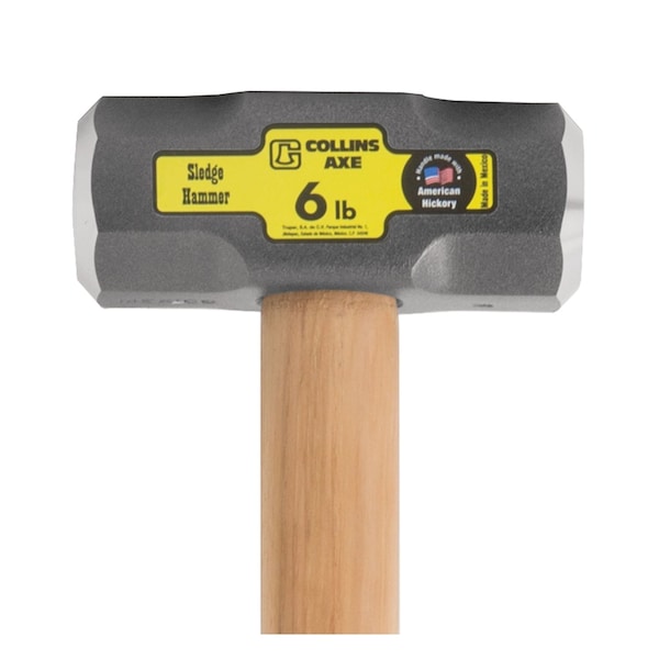 Collins Axe 6 lb Steel Sledge Hammer 36 in. Hickory Handle - MD-6H-C/32425