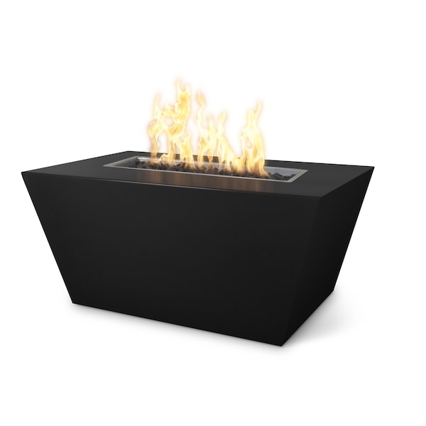 The Outdoor Plus 60 Rectangular Mesa Fire Pit - Powder Coated Metal - Black - Match Lit - Liquid Propane - OPT-PCTT6024-BLK-LP