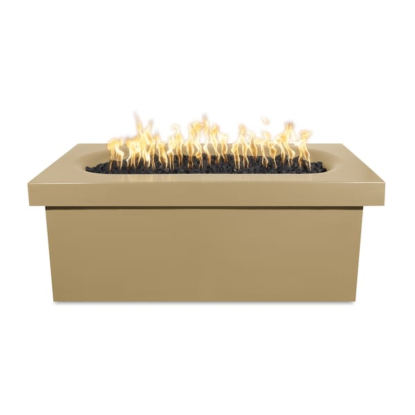 The Outdoor Plus 60 Rectangular Ramona Fire Table, GFRC Concrete, Brown, Plug & Play Electronic Ignition, Natural Gas - OPT-RMNRT60EKIT-BRN-NG