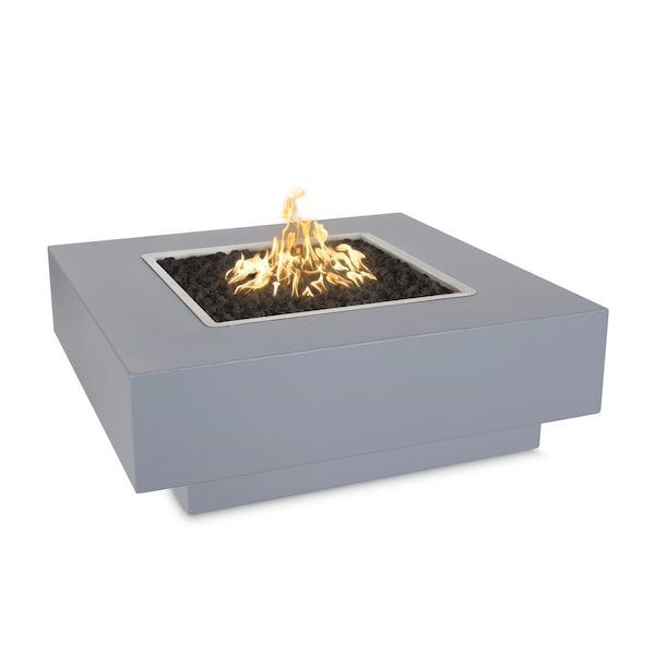 The Outdoor Plus 36 Square Cabo Fire Pit, Powder Coated Metal, Gray, Spark Ignition with Flame Sense, Liquid Propane - OPT-CBSQ36PCFSEN-GRY-LP
