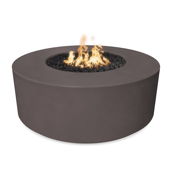 The Outdoor Plus 54 Round Florence Fire Pit, GFRC Concrete, Chestnut, Low Voltage Electronic Ignition, Natural Gas - OPT-FL54E12V-CST-NG