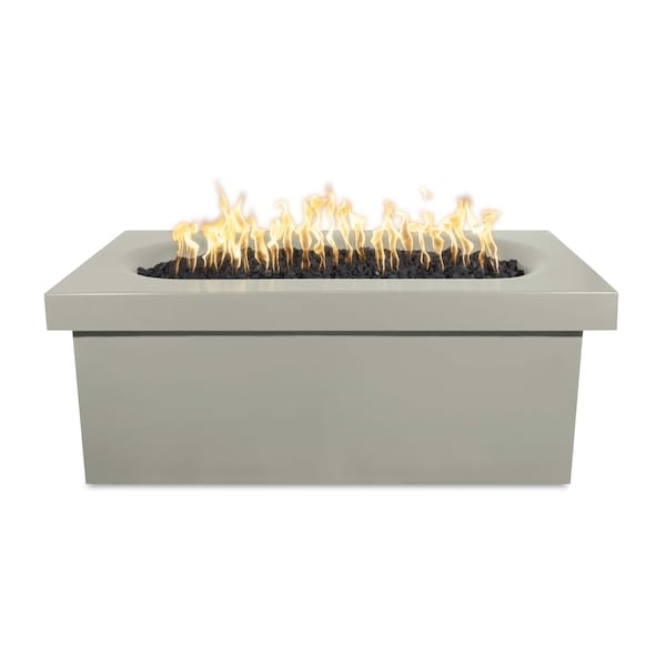 The Outdoor Plus 60 Rectangular Ramona Fire Table, GFRC Concrete, Ash, Spark Ignition with Flame Sense, Natural Gas - OPT-RMNRT60FSEN-ASH-NG