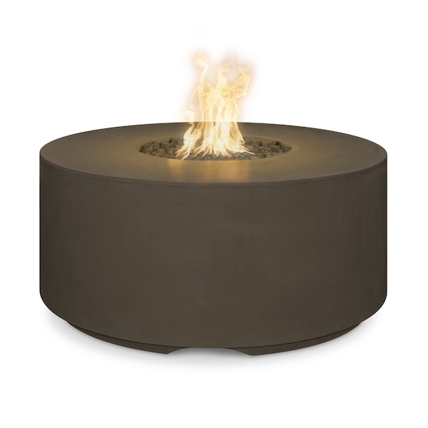 The Outdoor Plus 46 Round Florence Fire Pit, GFRC Concrete, Chocolate, Plug & Play Electronic Ignition, Natural Gas - OPT-FL4620EKIT-CHC-NG