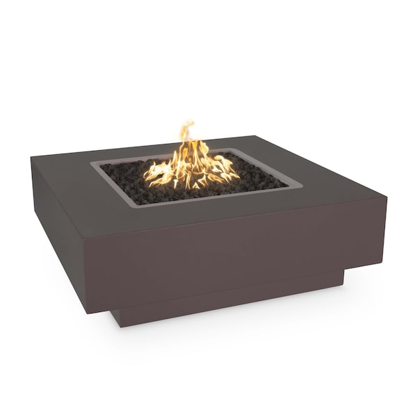 The Outdoor Plus 48 Square Cabo Fire Pit, Powder Coated Metal, Java, Low Voltage Electronic Ignition, Natural Gas - OPT-CBSQ48PCE12V-JAV-NG