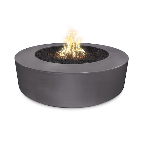 The Outdoor Plus 72 Round Florence Fire Pit, GFRC Concrete, Chestnut, Low Voltage Electronic Ignition, Liquid Propane - OPT-FL72E12V-CST-LP