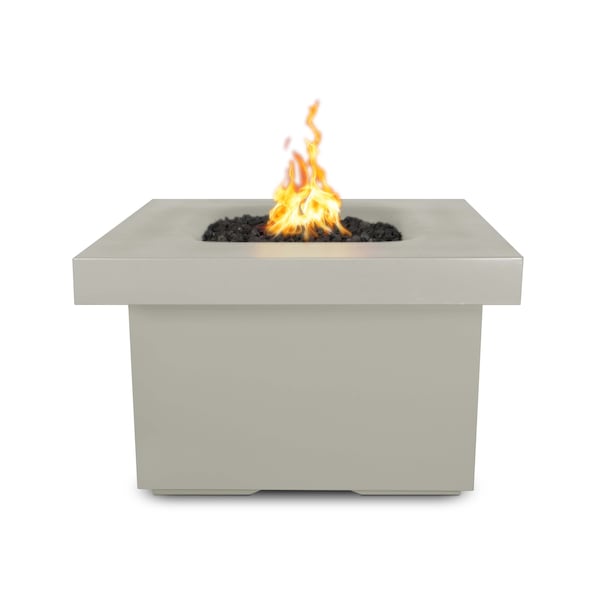 The Outdoor Plus 36 Square Ramona Fire Table - GFRC Concrete - Ash - Match Lit - Natural Gas - OPT-RMNSQ36-ASH-NG