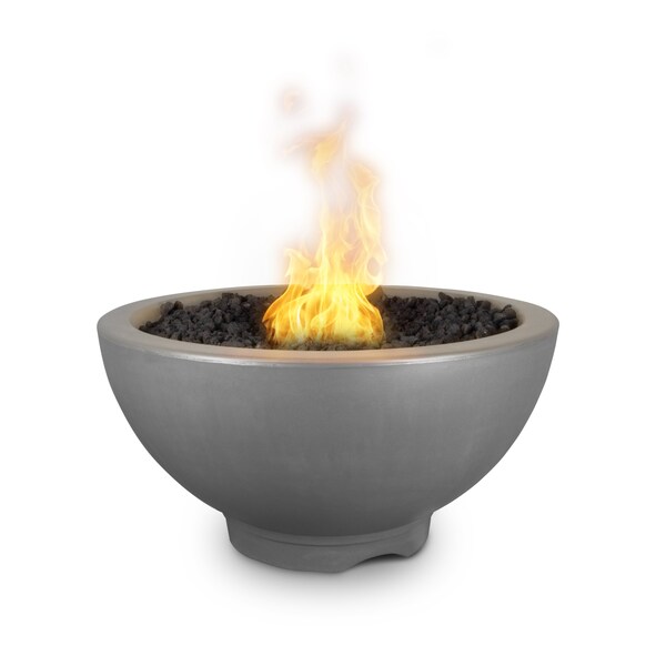 The Outdoor Plus 38 Round Sonoma Fire Pit, GFRC Concrete, Natural Gray, Low Voltage Electronic Ignition, Natural Gas - OPT-SONMA38E12V-NGY-NG