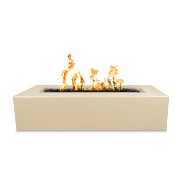 The Outdoor Plus 48 Rectangular Regal Fire Pit, GFRC Concrete, Vanilla, Low Voltage Electronic Ignition, Liquid Propane - OPT-RGL48E12V-VAN-LP