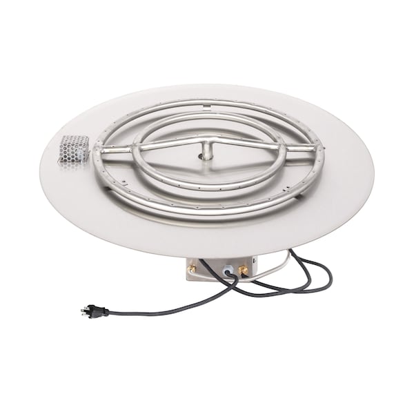 The Outdoor Plus 12 Round Flat Pan & 6 Round Stainless Steel Burner - Low Voltage Electronic Ignition - OPT-110012BPE12