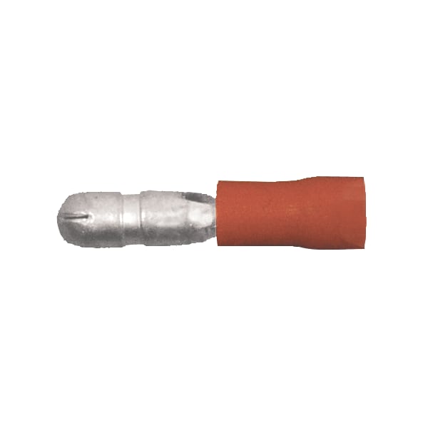 Terminal de bala macho de PVC de calibre 22-18 AWG con espiga de 0.18", paquete de 25 unidades - 160171-025