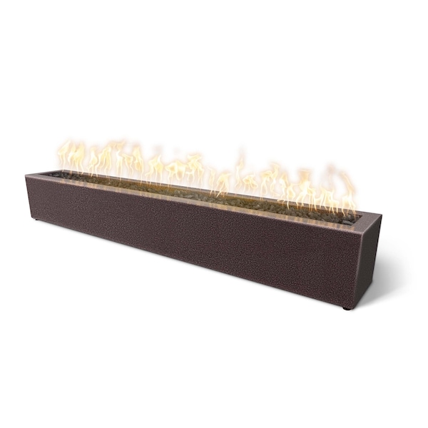 The Outdoor Plus 60 Rectangular Eaves Fire Pit - Powder Coated Metal - Copper Vein - Natural Gas - OPT-LBTPC60-CPV-NG