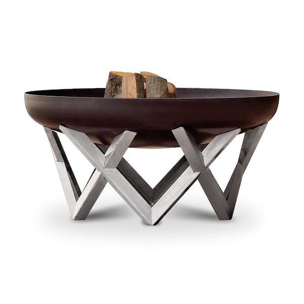 Greengrass 0.126 in. Vingis Stainless Steel Wood Burning Fire Pit - GR2558029