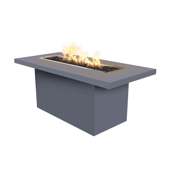 The Outdoor Plus 48 Rectangular Bella Fire Table, Powder Coated Metal, Gray, Liquid Propane - OPT-BELLPC4830E12V-GRY-LP