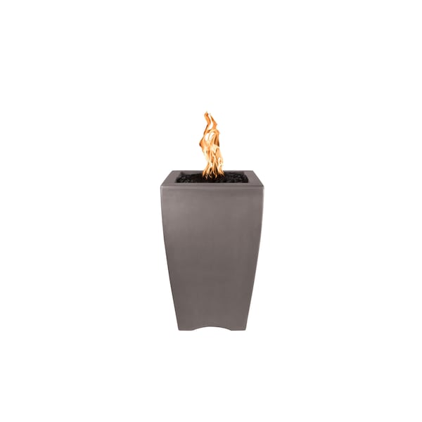 The Outdoor Plus 20 Square Baston Fire Pillar, GFRC Concrete, Chestnut, Low Voltage Electronic Ignition, Liquid Propane - OPT-BSTON20EKIT-CST-LP