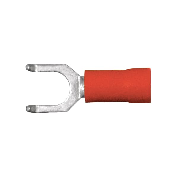 Terminal de espada de PVC con brida de calibre 16-14 AWG, perno #8, paquete de 100 unidades - 160235-100