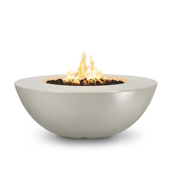 The Outdoor Plus 48 Round Sedona Fire Pit - GFRC Concrete - Ash - Match Lit - Liquid Propane - OPT-SEDWL48-ASH-LP