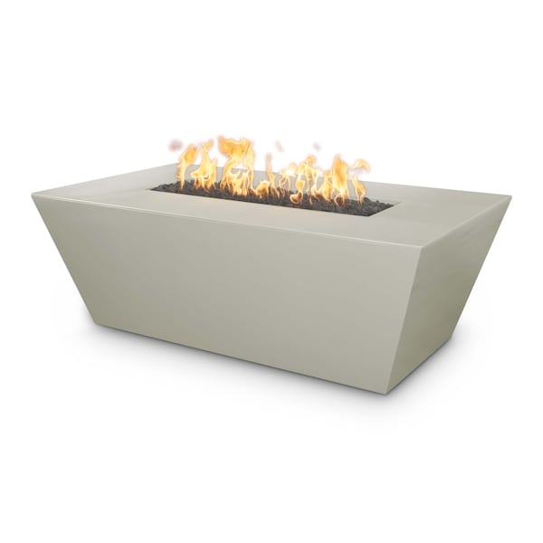The Outdoor Plus 60 Rectangular Angelus Fire Pit, GFRC Concrete, Ash, Low Voltage Electronic Ignition, Natural Gas - OPT-AGLGF60E12V-ASH-NG