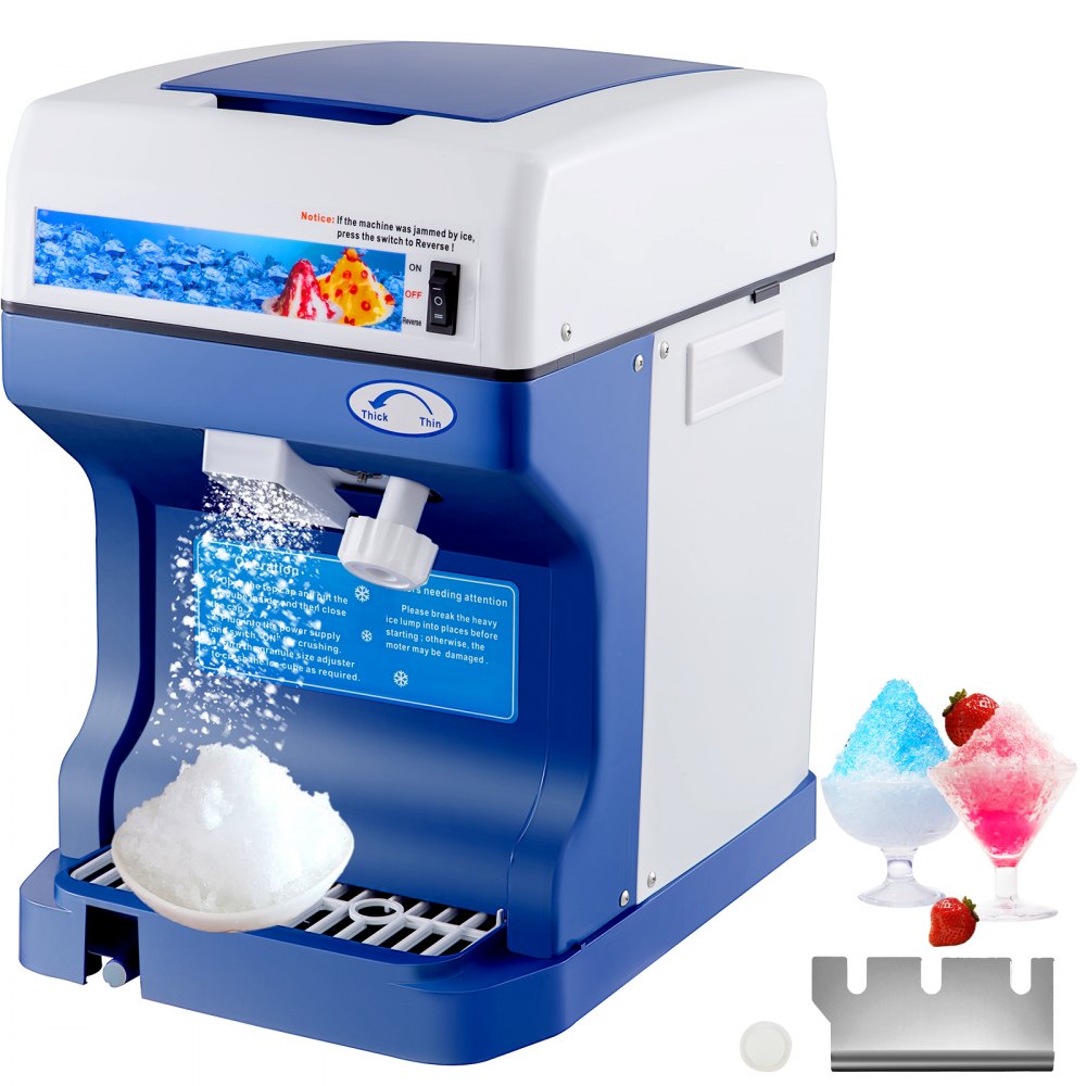 VEVOR 110V Electric Shaved Ice Machine 250W Snow Cone Maker Tabletop w/Adjustable Ice Texture, Ice Shaving Machine 265LBs/hr for Home and Commerical Use - BBJ168SY000000001V1