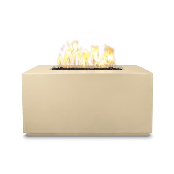 The Outdoor Plus 60 Rectangular Pismo Fire Pit, GFRC Concrete, Vanilla, Spark Ignition with Flame Sense, Liquid Propane - OPT-2460FSEN-VAN-LP