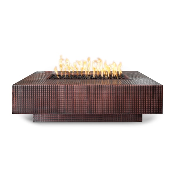 The Outdoor Plus 90 Rectangular Cabo Fire Pit - Copper - Match Lit - Natural Gas - OPT-CBLN90CPR-NG