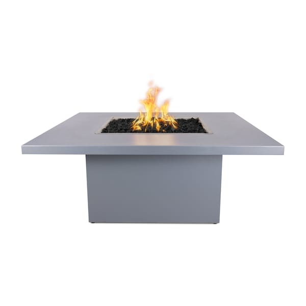 The Outdoor Plus 60 Square Bella Fire Table, Powder Coated Metal, Gray, Plug & Play Electronic Ignition, Liquid Propane - OPT-BELPC60EKIT-GRY-LP