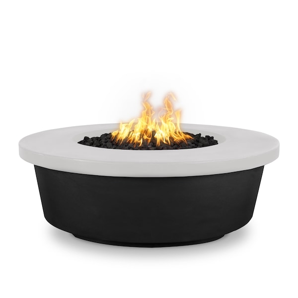 The Outdoor Plus 48 Round Tempe Fire Pit - Powder Coated Metal - Spark Ignition with Flame Sense - Natural Gas - OPT-TEMPC48FSEN-BWC-NG