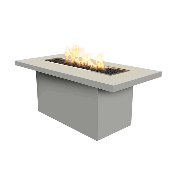 The Outdoor Plus 60 Rectangular Bella Fire Table, Powder Coated Metal, Plug, Play Electronic Ignition, Liquid Propane - OPT-BELLPC6036EKIT-PEW-LP
