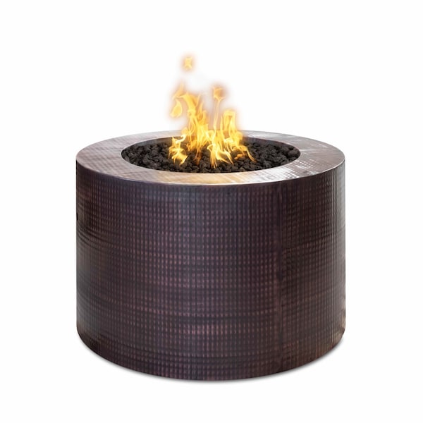 The Outdoor Plus 30 Round Beverly Fire Pit - Copper - Low Voltage Electronic Ignition - Natural Gas - OPT-30RRCPRE12V-NG