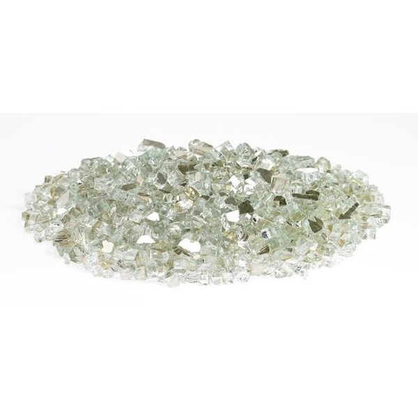 American Fire Glass 1/4 in Platinum Reflective Fire Glass, 10 Lb Bag - AFF-PLATRF-10