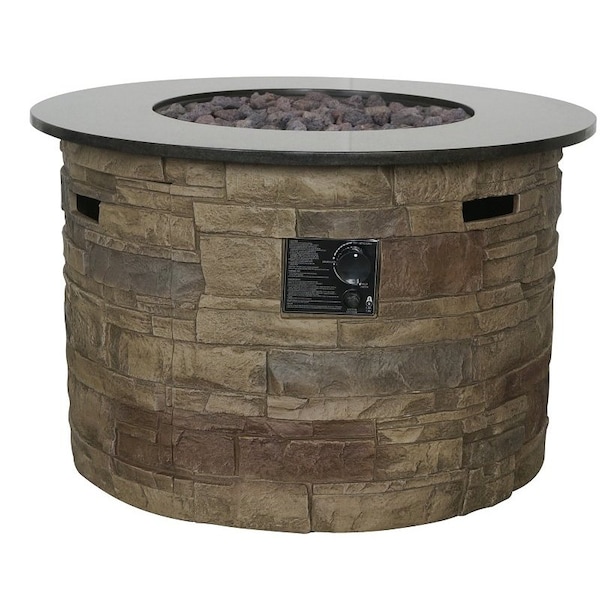 Seasonal Trends Morgan Hill Fire Table, 36 in W, Round Table - 52074