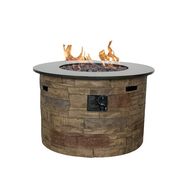Seasonal Trends Morgan Hill Fire Table, 36 in W, Round Table - 52074