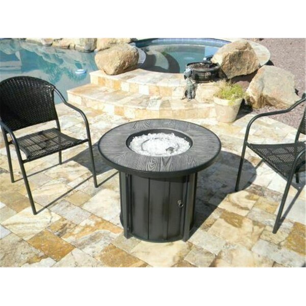 Gardencontrol Faux Wood Round Compact Propane Fire Pit - GA2773141