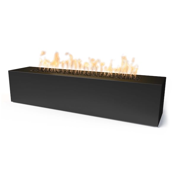 The Outdoor Plus 72 Rectangular Carmen Fire Pit - Powder Coated Metal - Black - Match Lit - Liquid Propane - OPT-CRMPC7216-BLK-LP