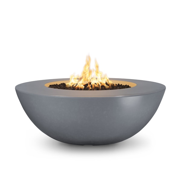 The Outdoor Plus 60 Round Sedona Fire Pit - GFRC Concrete - Gray - Low Voltage Electronic Ignition - Natural Gas - OPT-SEDWL60E12V-GRY-NG