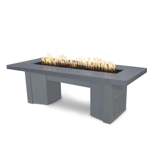 The Outdoor Plus 78 Alameda Fire Table Smooth Concrete, 110V Play Electronic Ignition, Gray Concrete Top, Liq. Propane - OPT-ALMGFRC78EKIT-GRY-GRY-LP