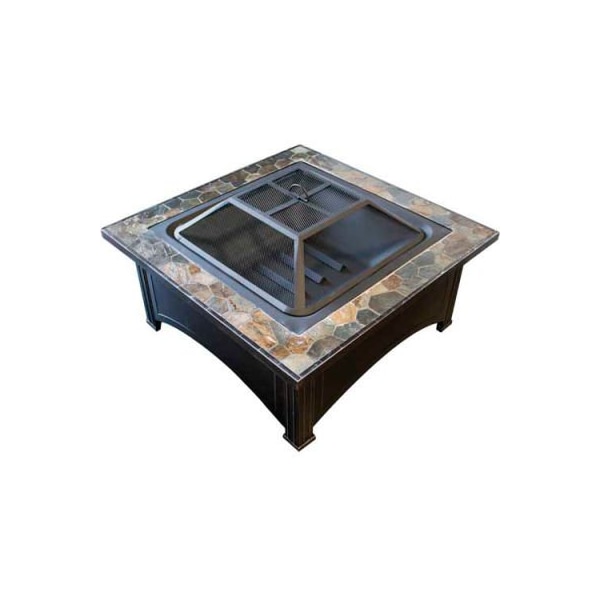 Hiland Fire Pit Wood Burning 36" Square Slate - YFP-51133D