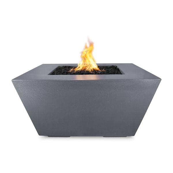 The Outdoor Plus 36 Square Redan Fire Pit - GFRC Concrete - Gray - Low Voltage Electronic Ignition - Liquid Propane - OPT-RDN36E12V-GRY-LP