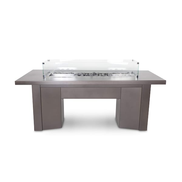 The Outdoor Plus 78 Rectangular Alameda Fire Table, Powder Coated Metal, Java, Match Lit with Flame Sense, Natural Gas - OPT-ALMPC78FSML-JAV-NG