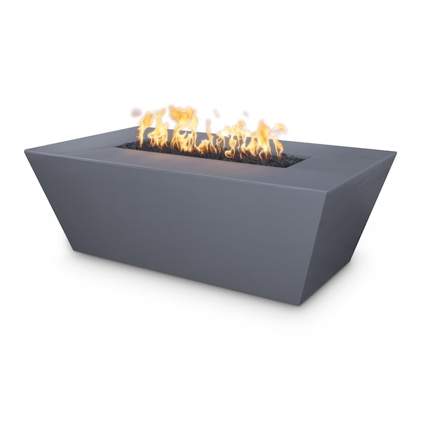 The Outdoor Plus 60 Rectangular Angelus Fire Pit, GFRC Concrete, Gray, Spark Ignition with Flame Sense, Liquid Propane - OPT-AGLGF60FSEN-GRY-LP