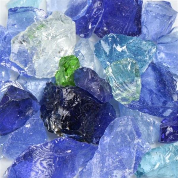 American Specialty Glass Recycled Chunky Glass, River Mix - Small - 0.25-0.5 in. - 50 lbs - LRIVERZS-50