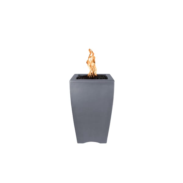 The Outdoor Plus 20 Square Baston Fire Pillar - GFRC Concrete - Gray - Match Lit - Liquid Propane - OPT-BSTON20-GRY-LP