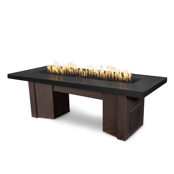 The Outdoor Plus 78 Alameda Fire Table Smooth Concrete, Match Lit w/Flame Sense System, Black Concrete Top, Nat. Gas - OPT-ALMGFRC78FSML-BLK-JAV-NG