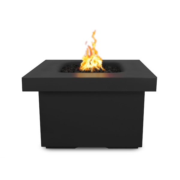 The Outdoor Plus 36 Square Ramona Fire Table - GFRC Concrete - Black - Match Lit with Flame Sense - Liquid Propane - OPT-RMNSQ36FSML-BLK-LP