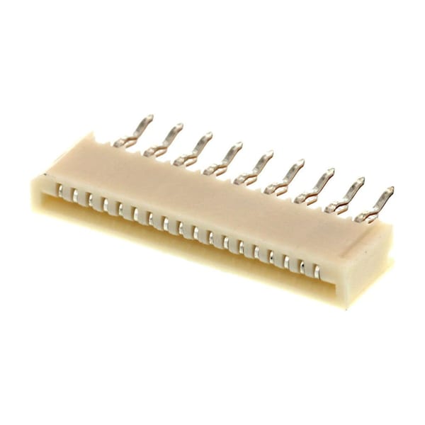 Conector FFC/FPC de Molex, 18 contactos, 1 fila, hembra, recto, paso de 0.039 pulgadas, terminal de soldadura - 528061810.