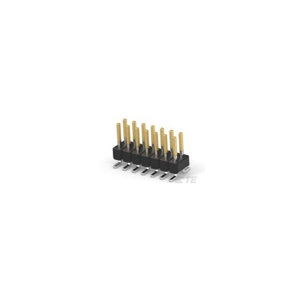 Conector de placa TE Connectivity, 14 contactos, 2 hileras, macho, ángulo recto, terminal de soldadura, aislante negro - 966709-7