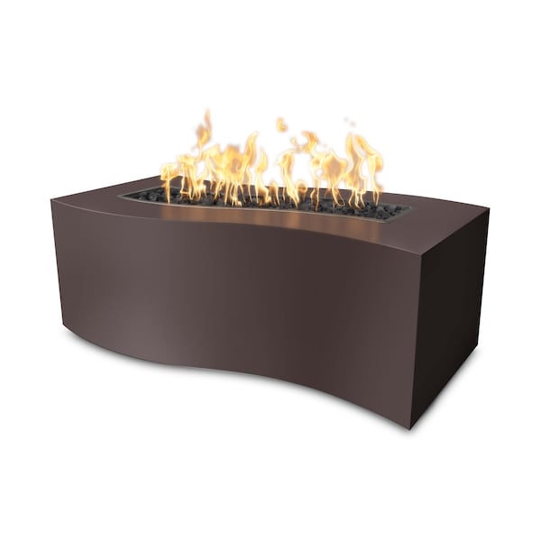 The Outdoor Plus 60 Rectangular Billow Fire Pit, Powder Coated Metal, Java, Match Lit with Flame Sense, Natural Gas - OPT-BLWPC60FSML-JAV-NG