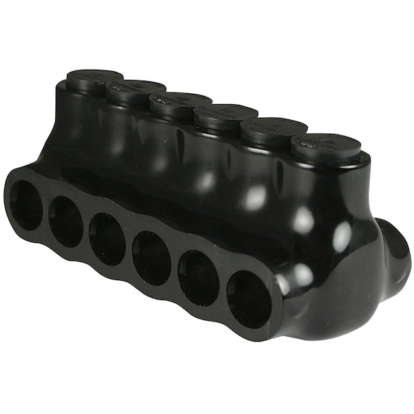 Conector múltiple de doble lado Asi de 6 puertos para cables de 14-2 AWG, 600 V, color negro - AICD2-6