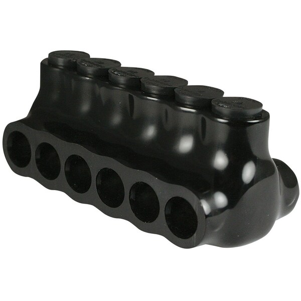 Conector múltiple de doble lado Asi de 6 puertos para cables de 14-2 AWG, 600 V, color negro - AICD2-6