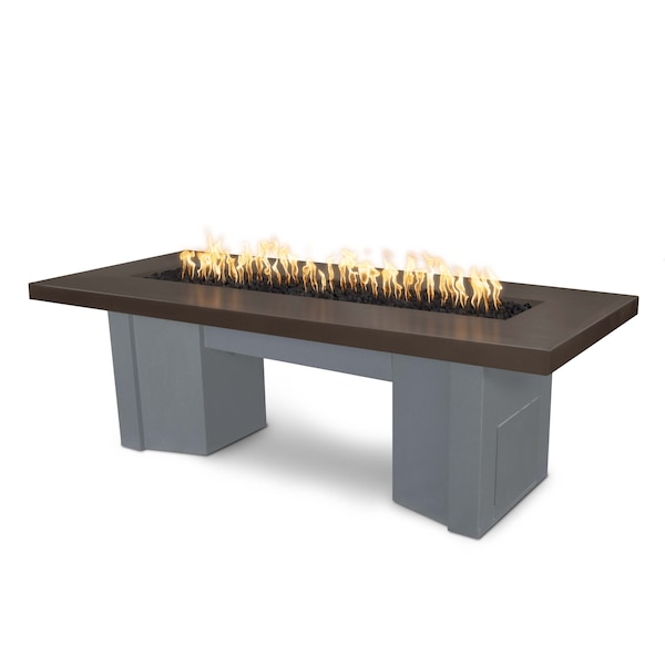 The Outdoor Plus 60 Alameda Fire Table Smooth Concrete, Match Lit, Chocolate Concrete Top, Natural Gas - OPT-ALMGFRC60-CHC-GRY-NG